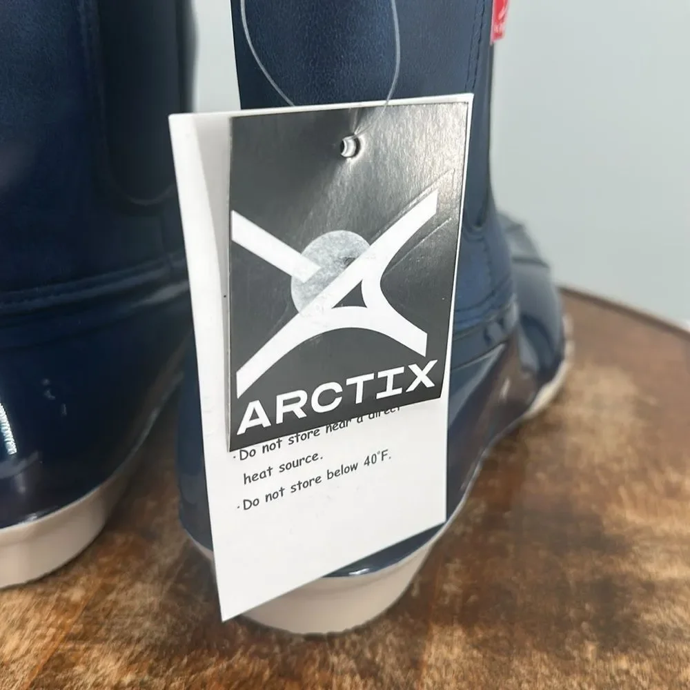 Arctix Boots Kids 7 Blue Rubber Pull On Hudson Duck Rain Winter Snow Lined